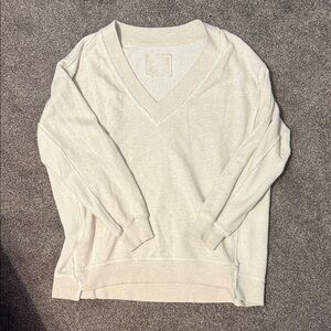 Aerie Women's Cream V-Neck Sweater